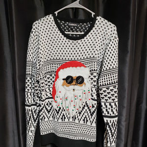 Carbon black/white Santa sweater XL